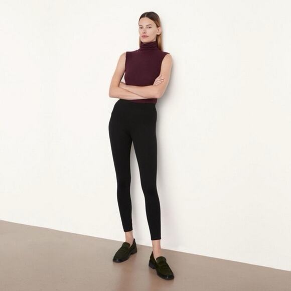 Vince Classic High Rise Seamed Black Ankle Leggings Pant Size Small - Picture 1 of 7
